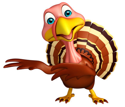 Pointing Turkey cartoon character
