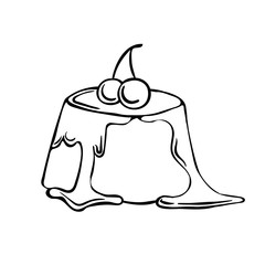 vector sketch illustration of cute cartoon cupcake  can be used for greeting cards or party invitations