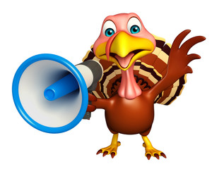 Turkey  cartoon character with loud speaker