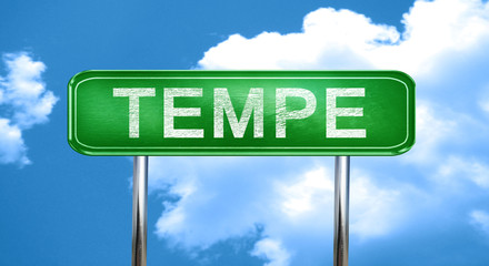 tempe vintage green road sign with highlights