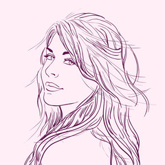 Flirting beautiful young woman 