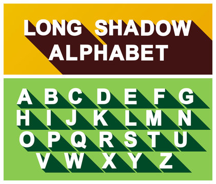 Long Shadow Alphabet. Vector