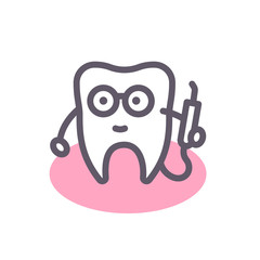 Tooth dentist line icon, stomatology logo element, vector illustration