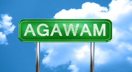 agawam vintage green road sign with highlights