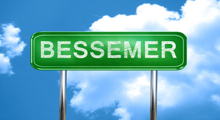 Obraz premium bessemer vintage green road sign with highlights