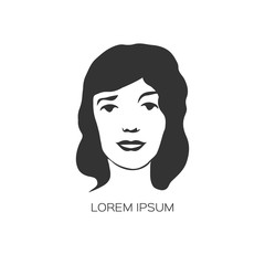 Woman's head vector illustration. 