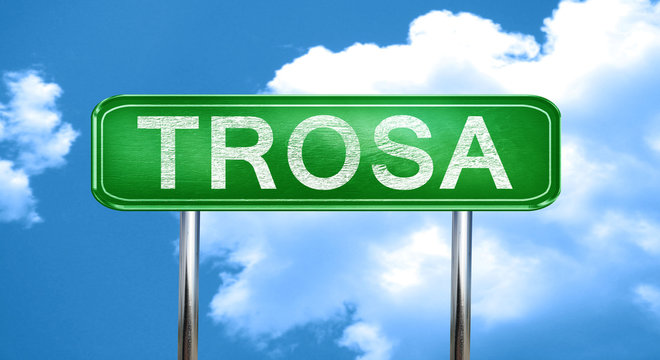 Trosa vintage green road sign with highlights