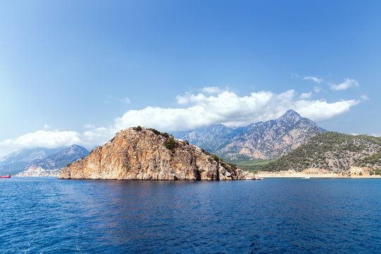 Rock and Mediterranean sea