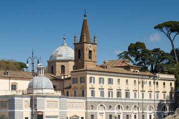 Fototapeta na wymiar Facade of Santa Maria del Popolo