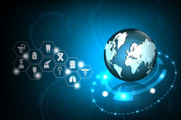 globe health care medical and science icon concept