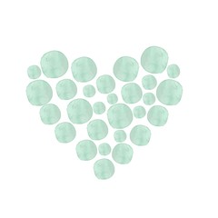 Watercolor vector heart. Watercolro stains.