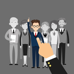 Human resources design. People icon. Colorful illustration