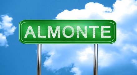 Almonte vintage green road sign with highlights