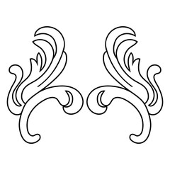 Vintage baroque frame scroll ornament engraving border floral retro pattern antique style acanthus foliage swirl decorative design element filigree calligraphy vector | damask - stock vector