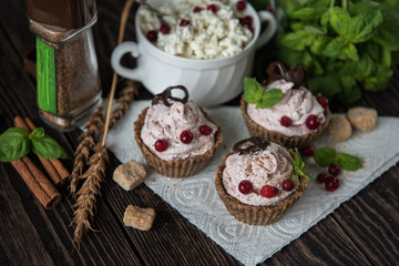 Homemade dessert from cottage cheese