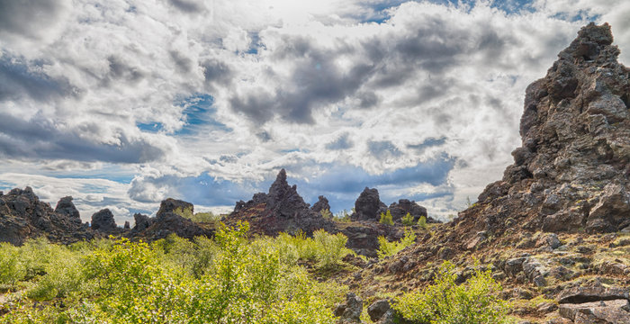 Fototapeta Dimmuborgir Lava Landscape HDR