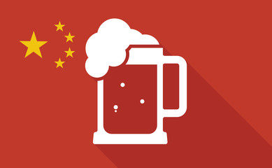 China long shadow flag with   a beer jar icon