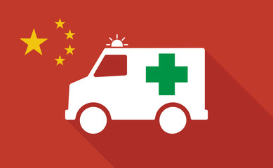 China long shadow flag with   an ambulance icon