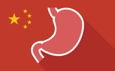 China long shadow flag with   a healthy human stomach icon