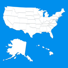 White USA map
