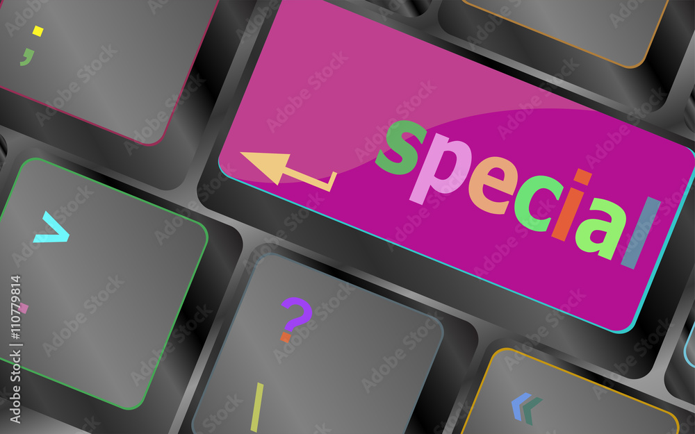 Aufkleber special button on laptop keyboard keys vector keyboard key. keyboard button. vector illustration