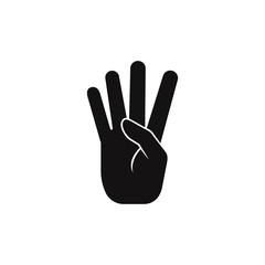 Obraz premium Silhouette of four fingers of hand.