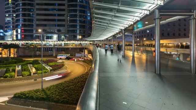Foot bridge at night