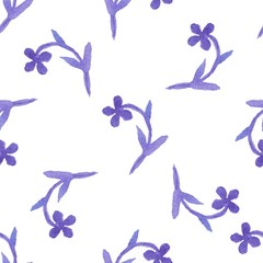 Fototapeta na wymiar Watercolor floral seamless pattern with lilac flowers. Vector.