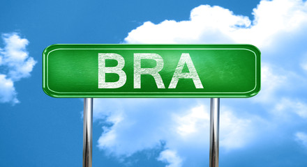 Bra vintage green road sign with highlights