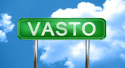 Obraz premium Vasto vintage green road sign with highlights
