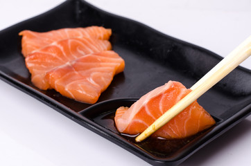 Salmon raw sashimi