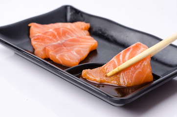 Salmon raw sashimi
