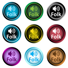 Fototapeta na wymiar Clipart color icons folk loudspeaker