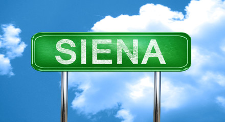 Obraz premium Siena vintage green road sign with highlights
