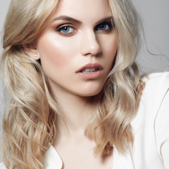 Portrait of beautiful sensual blonde girl