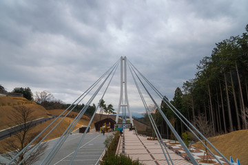 rope bridge in mishima skywalk,Shizuoka Japan