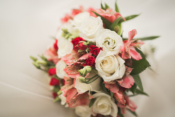 Wedding perfect bridal bouquet of different flowers