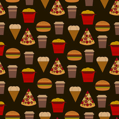 Street food seamless pattern.