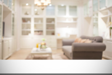 Fototapeta na wymiar blur image of modern living room interior