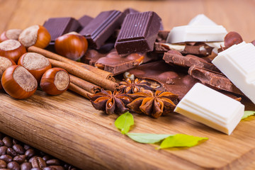 still life with chocolate and coffee