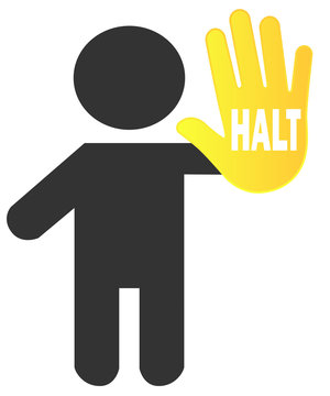 M&auml;nnchen sagt HALT (f&uuml;r Gewalt, Straftaten, etc.)