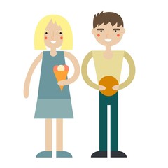 Vector illustration of teenagers.