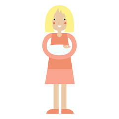 Young woman with newborn child.