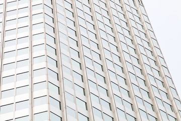 Steel and glass facade at office highrise