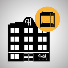 Hotel design. travel icon. Isolated and flat illustration