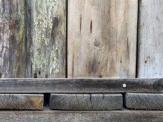 Boards farmhouse. The old paint residues. Texture of wooden boards 