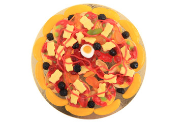 color jelly candies as pizza
