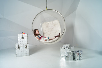 girl in the glass hemisphere with gifts