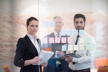 young creative business people with senior ceo