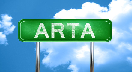 Obraz premium Arta vintage green road sign with highlights